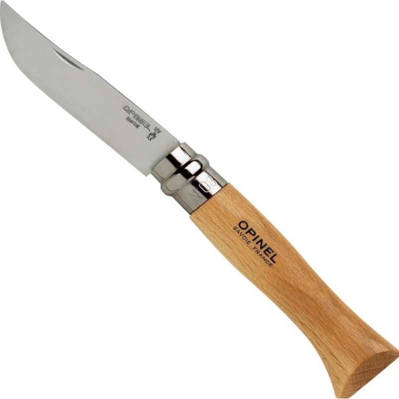 Opinel No.08 Stainless with Beech Handle Pocket Knive