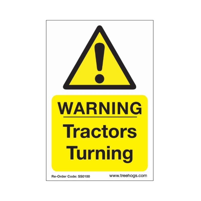 Correx Saftey Sign "Warning Tractors Turning"