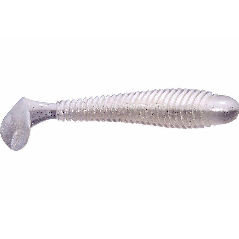 Googan Baits Saucy Swimmer Soft Bait, White Pearl Shad