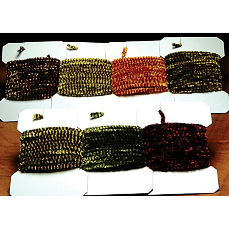 Hareline Variegated Chenille Fluorescent Orange/Black