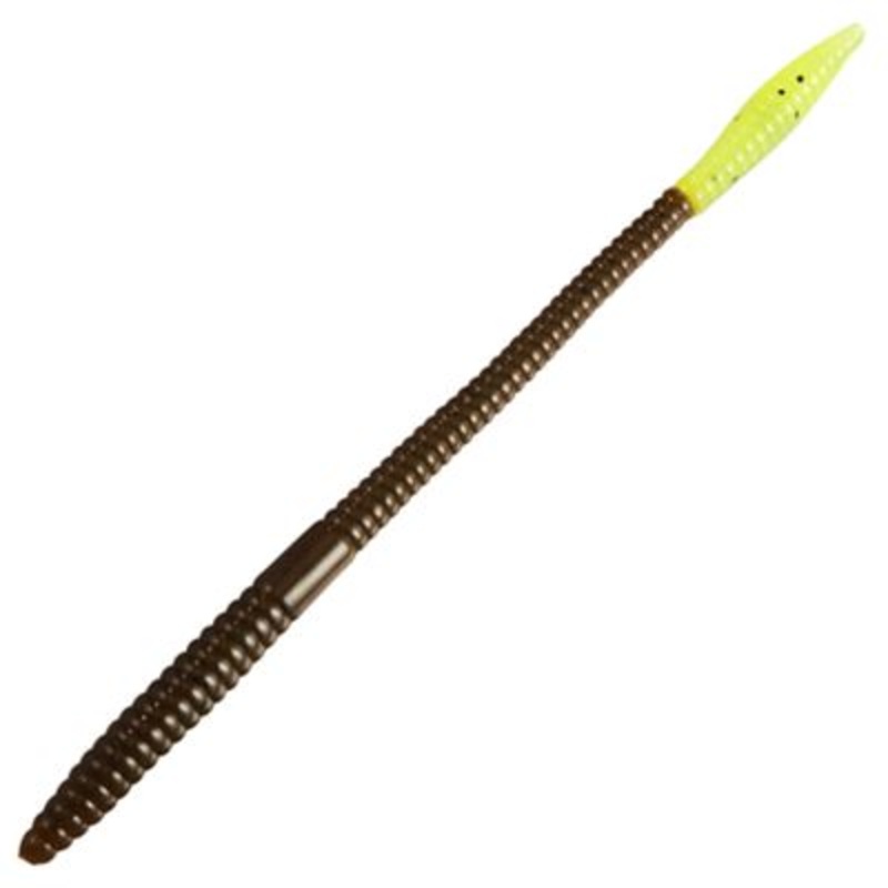 Zoom Trick Worm Soft Bait, Green Pumpkin/Chart