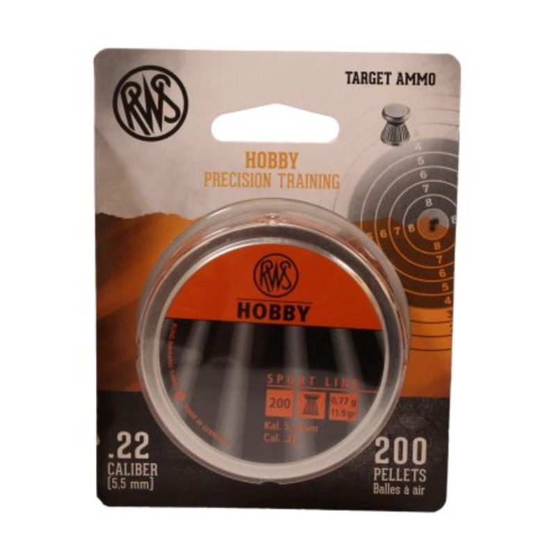 RWS Hobby .22 Cal, 11.9 Grains, Wadcutter, 200ct 0.22