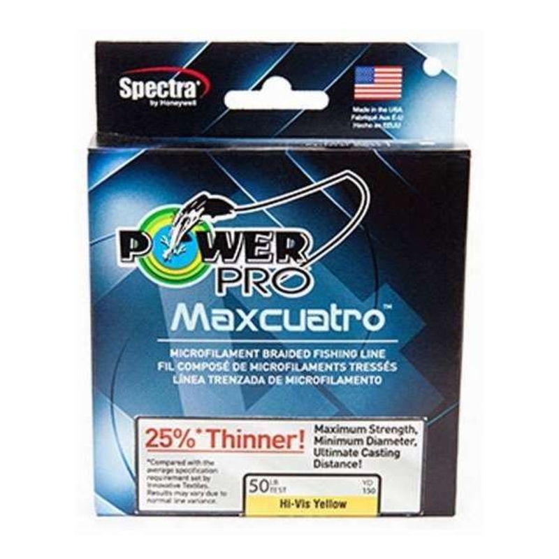 PowerPro Braided Fishing Line  Maxcuatro 30Lb 1500Yd Hivsylw  [33400301500Y]