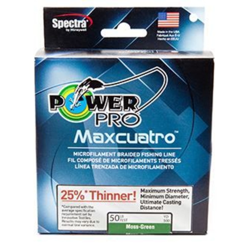 PowerPro Maxcuatro Braided Fishing Line 100lb 3000yds Moss Green