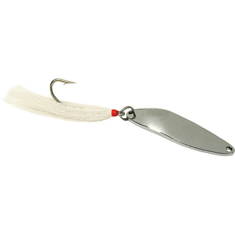 Nickel Plated Casting Spoon with Single Hook Bucktail, 1 12 Oz, 3 38, 60 Hook