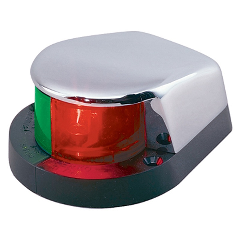 Perko Chrome-Plated Bi-Color Bow Light with Black Polymer Base - 4 in. Length X 3-1/8 in. Width X 1-7/8 in. Height
